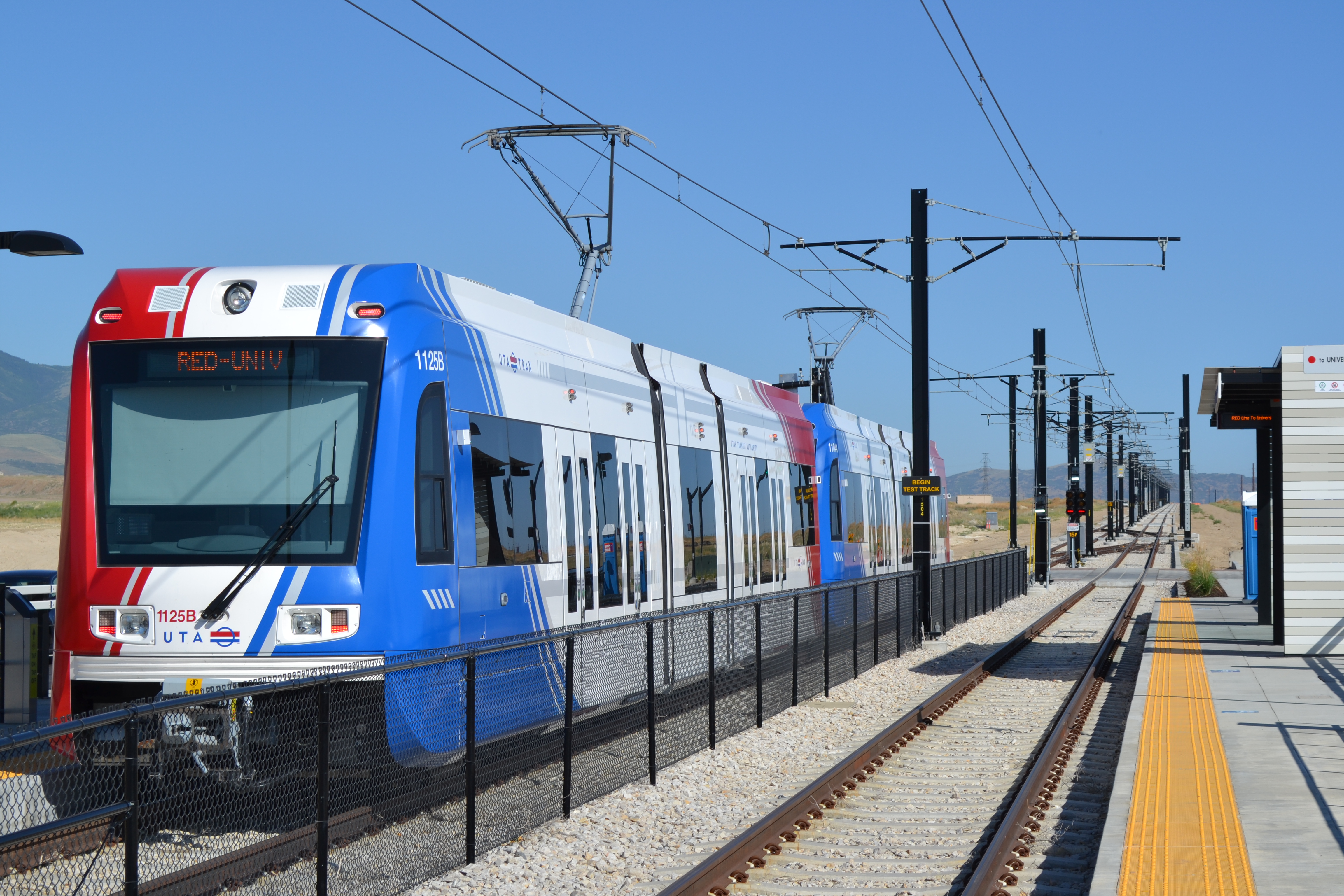 trax train at station